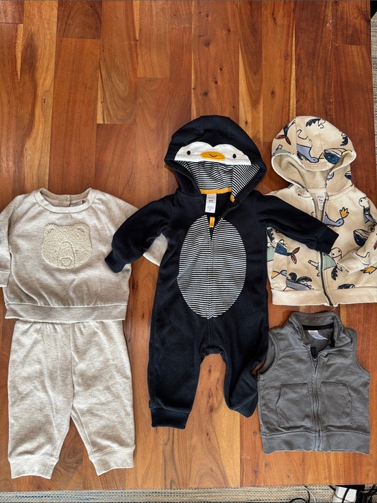 Other - Penguin Hoodie Romper + Neutral Bear Sweat Set + hoodie + vest